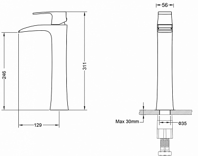 Смеситель Timo Lumi 4211/00F chrome для раковины