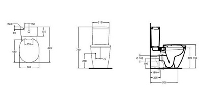Чаша для унитаза-компакта Ideal Standard Connect Cube E803701