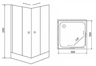 Душевой уголок Timo Romb Glass TL-1102R