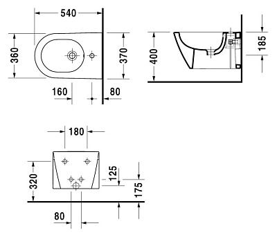 Биде подвесное Duravit Starck 2 2271150000