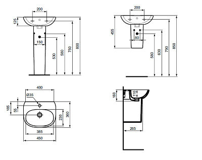 Раковина Ideal Standard Tesi T352401