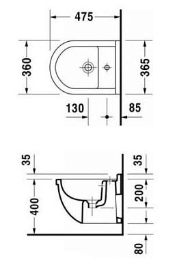 Биде подвесное Duravit Starck 3 2231150000