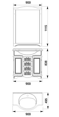 Зеркало Aquanet Луис 90 белое