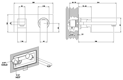 Смеситель Gessi Rettangolo 20088 для раковины