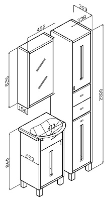 Зеркало-шкаф Бриклаер Бали 40 R