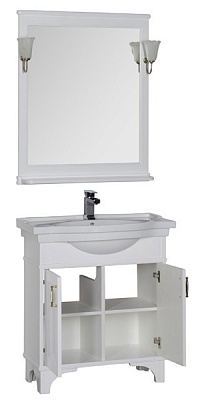 Тумба с раковиной Aquanet Валенса 80 белая