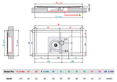 Поддон для душа Novellini Olympic Plus 120x100 см White