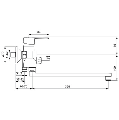 Смеситель Vidima Uno BA320AA для ванны с душем