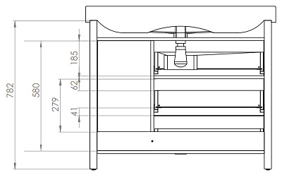 Тумба с раковиной Aquanet Тиана 100 светлый дуб