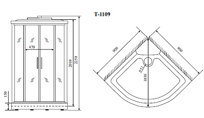 Душевая кабина Timo Standard T-1109