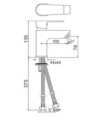Смеситель для раковины Jaquar Aria ARI-CHR-39001B