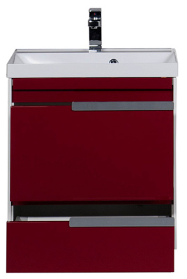 Тумба с раковиной Aquanet Тиволи 60 бордо
