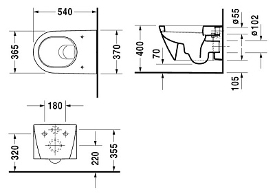 Унитаз подвесной Duravit Starck 2 2534090000