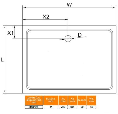 Поддон для душа Cezares SMC AH 140x90 см