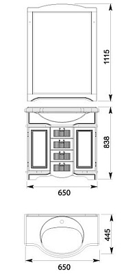 Тумба с раковиной Aquanet Луис 60 бежевая