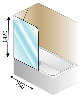 Шторка на ванну Kolpa San Terra TS 75