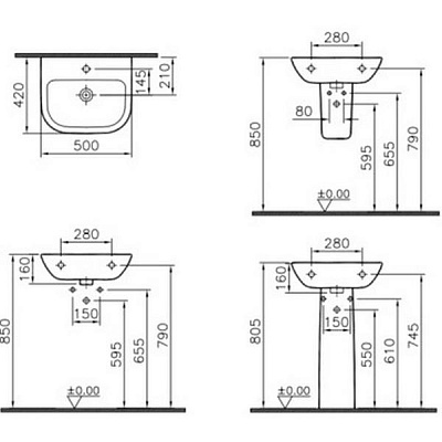 Пьедестал для раковины VitrA S20 5529B003-0156