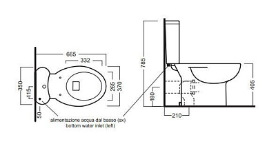 Бачок для унитаза Hatria Erika Pro