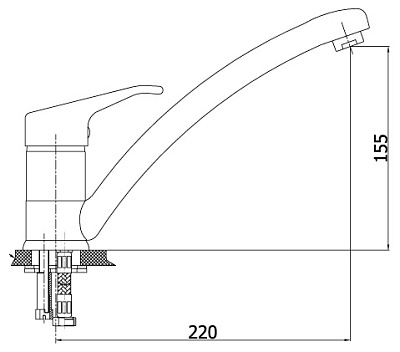 Смеситель GPD Kalipso MEB20 для кухонной мойки