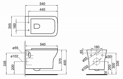 Чаша для унитаза подвесного BelBagno Romano BB248CHR-SM