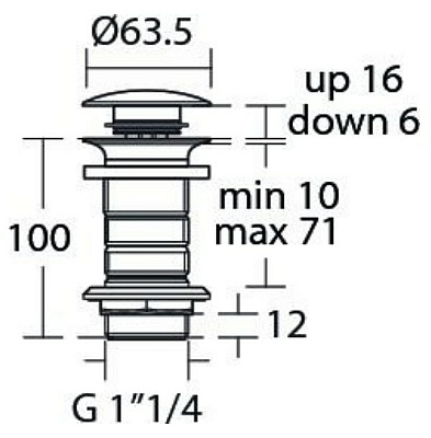 Донный клапан Ideal Standard E1483XG Click-Clack Черный шелк
