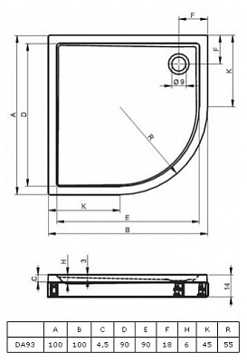 Поддон для душа Riho 285 с панелью и ножками (100 см)