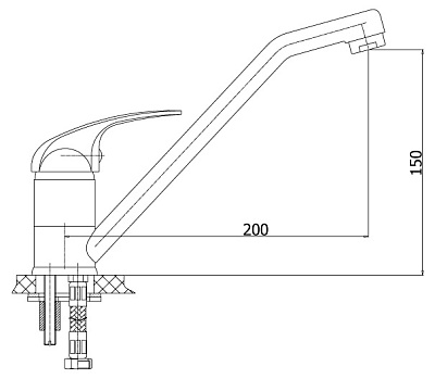 Смеситель GPD Eko MEB80 для кухонной мойки