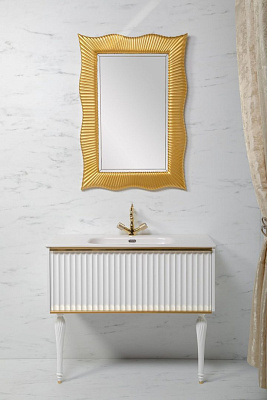 Тумба Armadi Art Canale 100 белая + Золото 843-100-WG