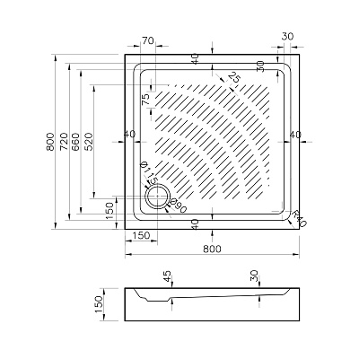 Поддон для душа Lavinia Boho Rock 80x80 37073800