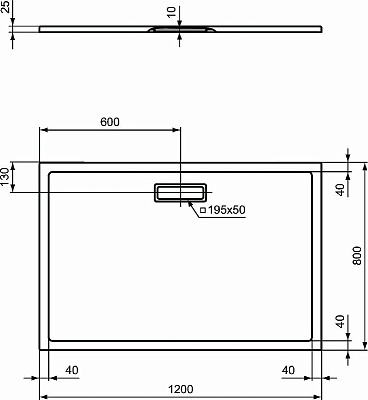 Поддон для душа Ideal Standard Ultraflat New 120х80 T446901 Белый