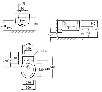 Биде подвесное Jacob Delafon Formilia Viragio E4792