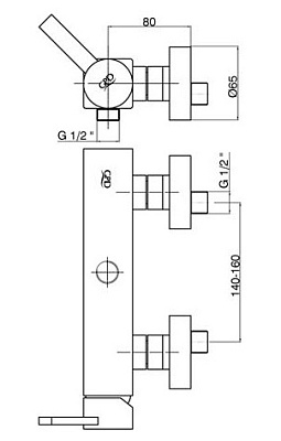 Смеситель GPD Quadro MDB90 для душа