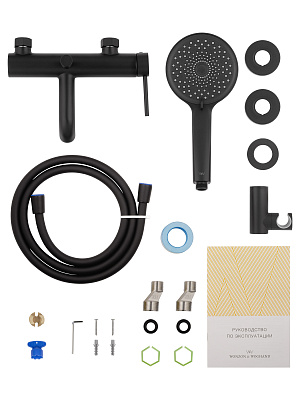Смеситель для ванны с душем WONZON & WOGHAND STICK, Черный матовый WW-88639017-MB