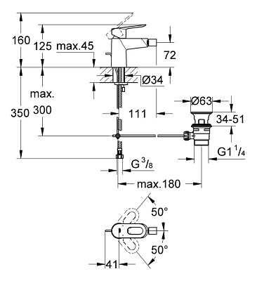 Смеситель Grohe BauLoop 23338000 для биде