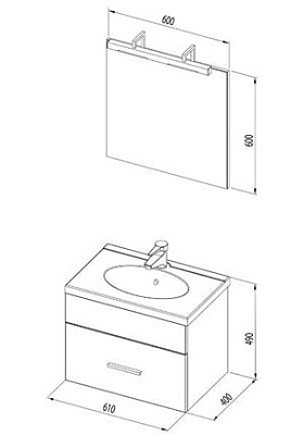 Тумба с раковиной Aquanet Данте 60