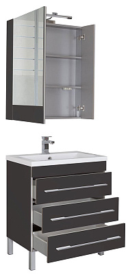 Тумба с раковиной Aquanet Верона 75 черная