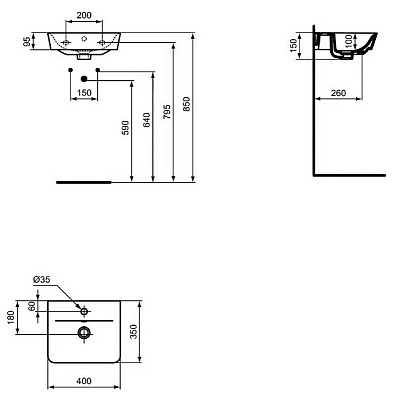 Раковина Ideal Standard Connect Air 40 E0307V3