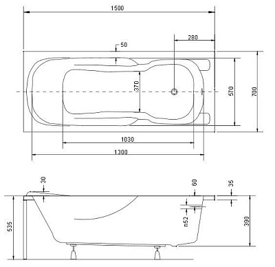 Акриловая ванна BESCO Majka Nova 150
