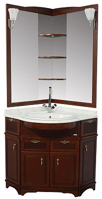 Зеркало Aquanet Луис 70 угловое темный орех