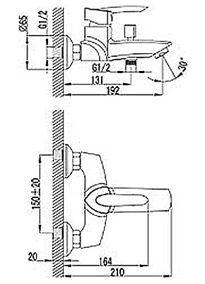 Смеситель Lemark Mars LM3502C для ванны с душем