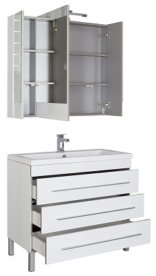 Тумба с раковиной Aquanet Верона 100 белая