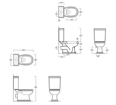 Чаша для унитаза приставного Simas Bohemien BO 01