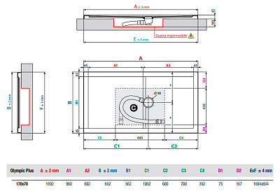 Поддон для душа Novellini Olympic Plus 170x70 см White