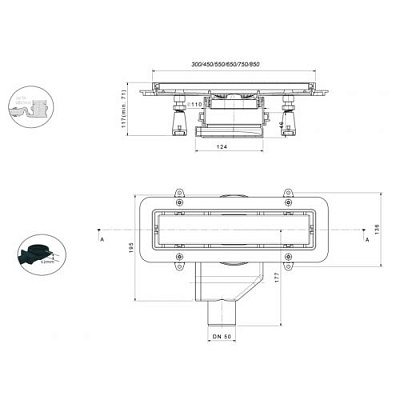 Confluo Premium Line 450 Линейный трап PESTAN