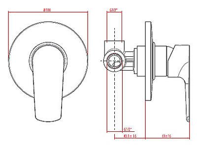 Смеситель Gattoni H2OMIX 3000 3030C0 для душа