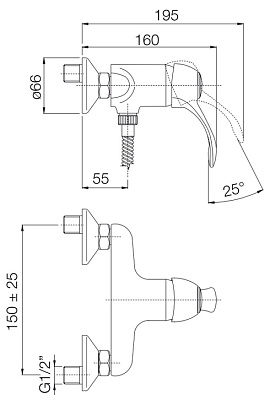 Смеситель Fima Carlo Frattini Lamp F3305/1BR для душа