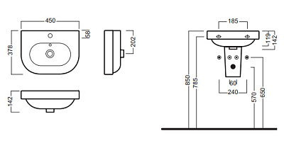 Рукомойник Hatria Daytime (45 см)