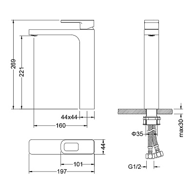 Смеситель для раковины-чаши Timo Sahara 2211/00F хром