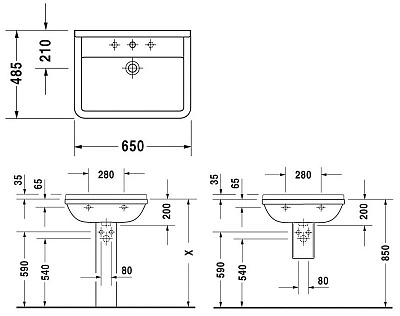 Раковина Duravit Starck 3 0300650000 (65 см)