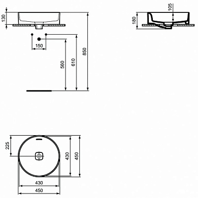 Раковина Ideal Standard Strada II Round Vessel 45 T296101